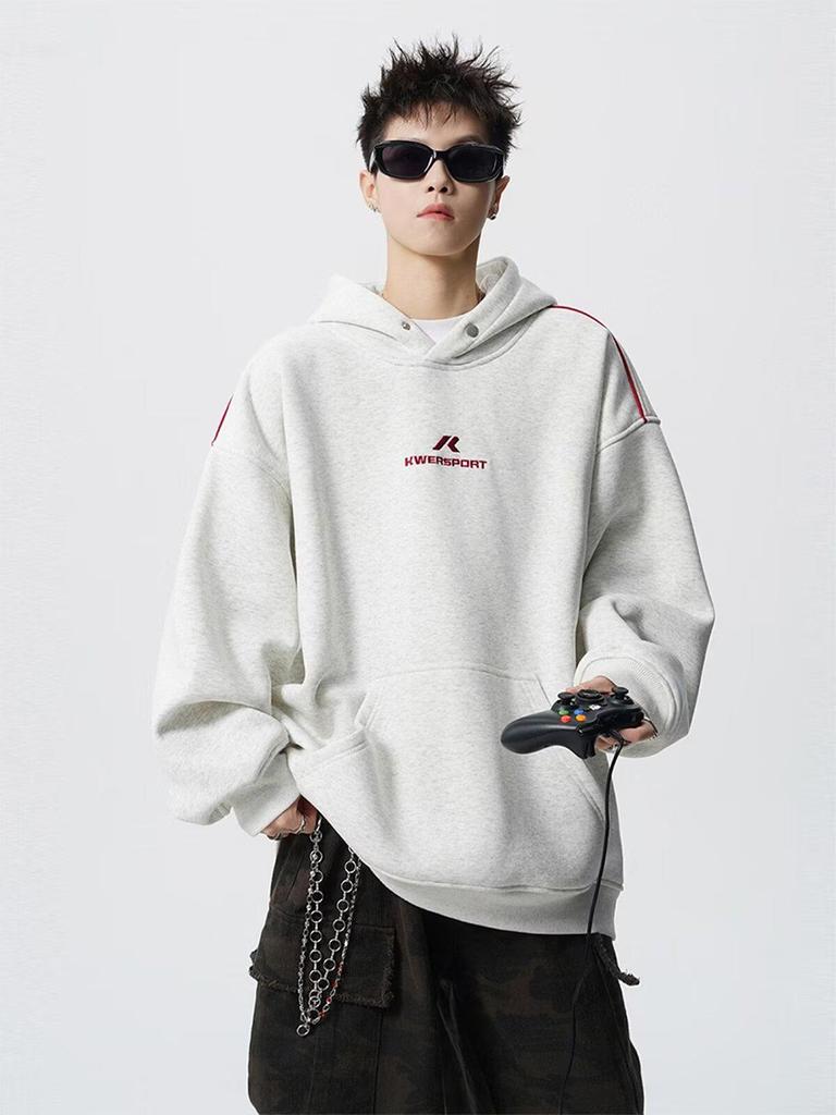 Unisex Trendy Button Design Hooded Sweatshirt - Versatile Loose Fit