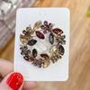 Zinc Zinc Alloy Olive Wreath Brooch Wreath Women Brooch Cute Rhinestone Olive Branch Pin  Gifts