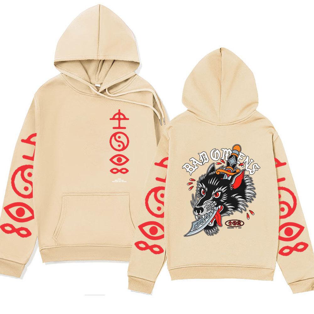 Rapper Bad Omens Band Double Sided Print Hoodie Vintage Arajuku Pullover Street Wear Unisex Autumn Winter Sweater