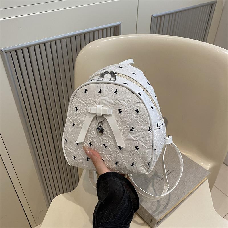 Damen Tasche neuer Modetrend Schleife Nischen Design Tasche Vielseitig Einfache Textur Rucksack