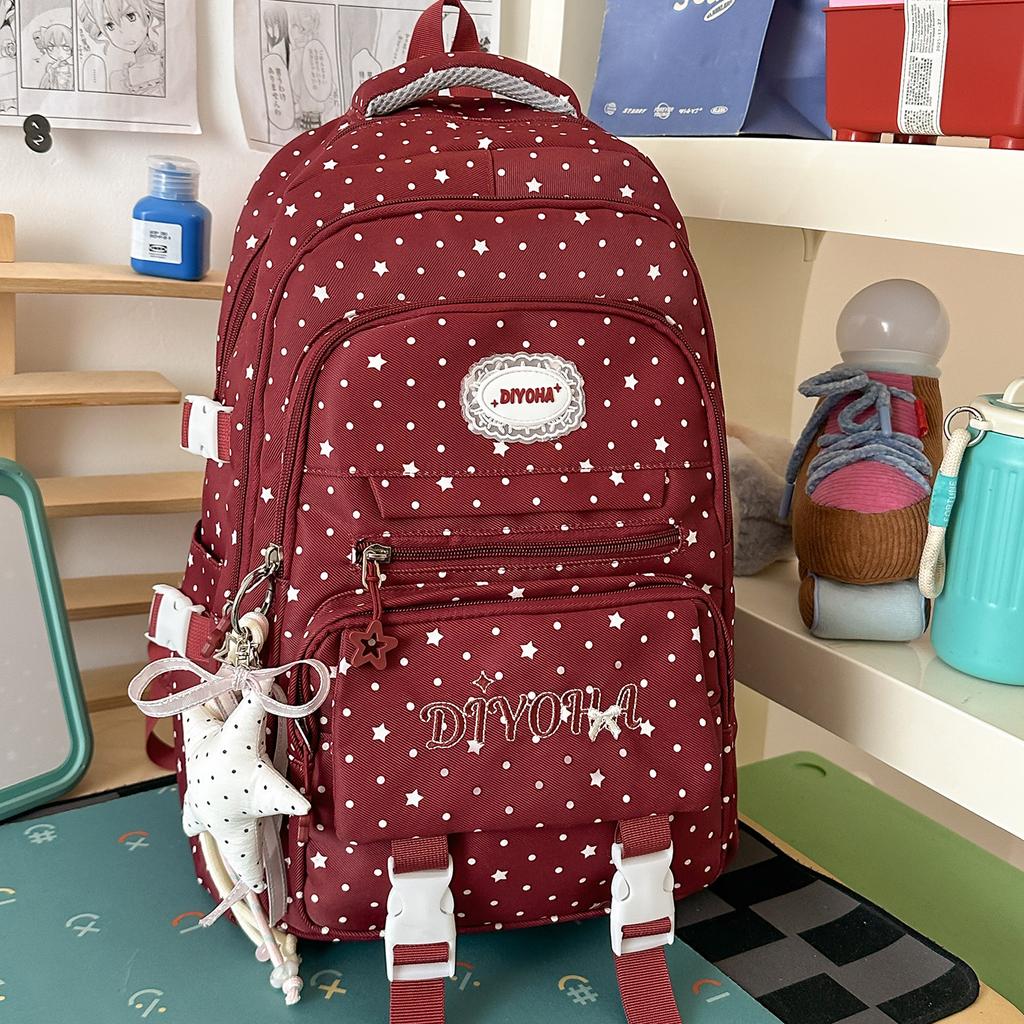 Schoolbag Japanese Casual Printed School Bag Female Junior High School Student Versatile Cute College Style Backpack Travel Lightweight Backpack