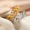European-American Designer Bow & Heart Teardrop Bracelet Ring for Women's Summer Vacation