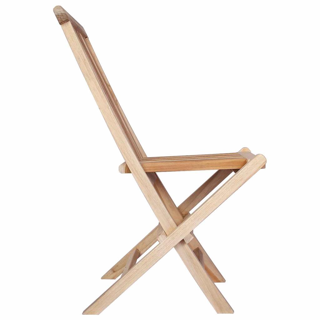 Folding Garden Chair 2 Pcs Natural Solid Wood Teak