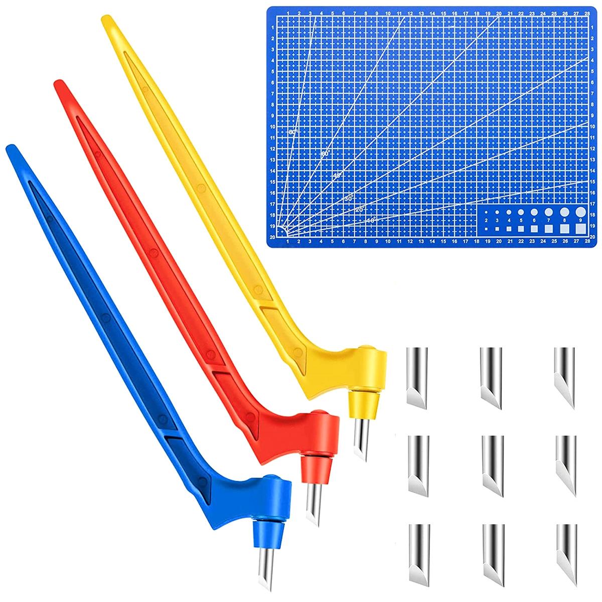 

Набор инструментов для резки поделок Инструменты для резки с вращающимся на 360 градусов гироскопом Инструменты для художественной резки с режущим пером Лезвия 15/30/45 градусов Резка