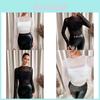 Spring Elegant Mesh T Shirt With Water Dots For Office Women