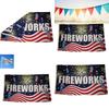 Fireworks Letter Pattern Polyester Holiday Flag Outdoor Banner For Festival Celebrations