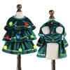 Pet Christmas Tree Costume Dress Dogs Cats Holiday Party Outfit Yorkie Bichon Frise Festive Apparel