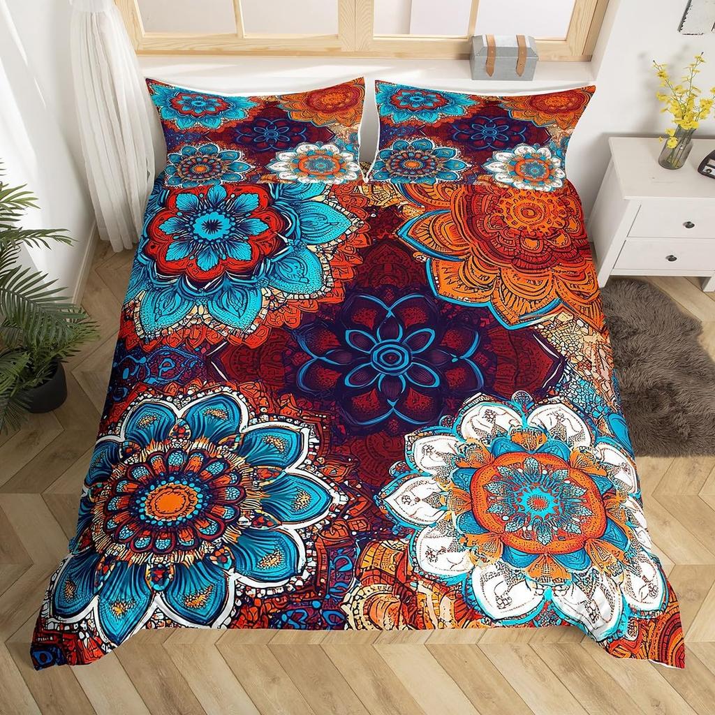 Comforter Flower Of Life Bohemia Mandala Mayan Calendar Comforter Abstract Sacred Geometry Theme Bedding Set S
