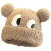Cute big-eyed puppy lamb wool wool hat women's autumn and winter warm versatile bear ears knitted hat