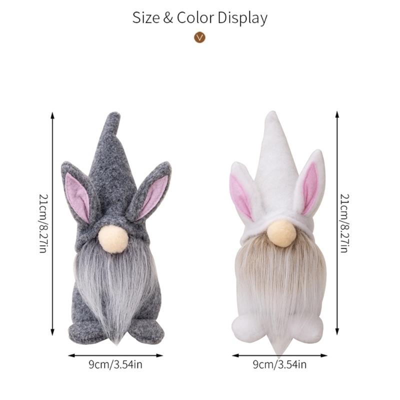 Unique Easter Rabbit Gnomes Crafted with Fine Fabric Delicate Craftsmanships Suitable for Decorating Desk,Bedsides Table
