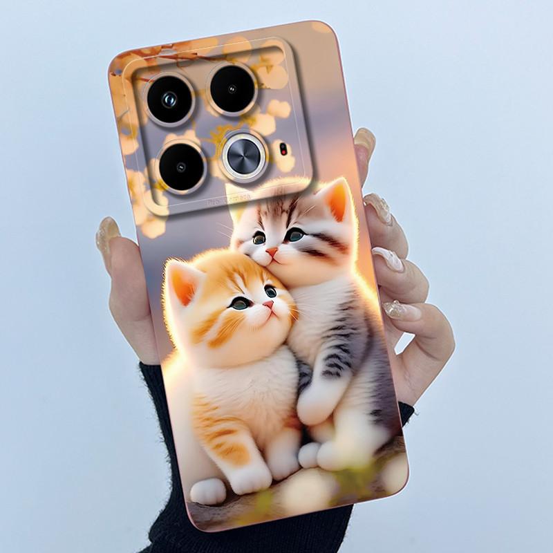 For Infinix Note 40 Pro Plus 40X 4G 5G Phone Case Cute Cartoon Flower Protective Liquid Silicone Soft Back Cover Ultrathin Shell