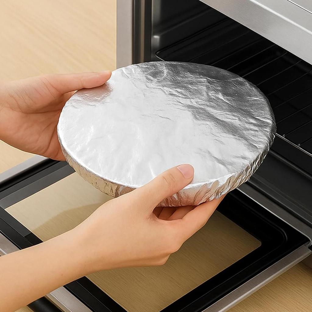 50 Pièces Couvercles de Bol Réutilisables en Feuille d'Aluminium Isolation Thermique et Conservation de la Chaleur Qualité Alimentaire Four Emporter Pique-nique Couvercles pour Aliments