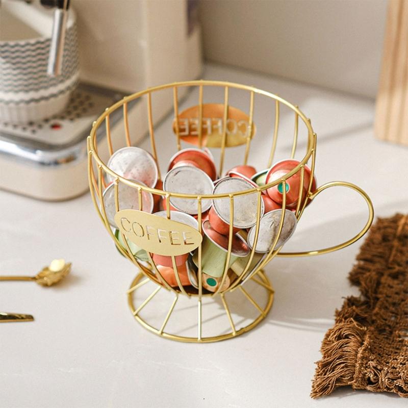 Stylish Modern Coffee Organizer Rack Parctical Coffee Holder Storage Rack Organizer Stand Durable Display Shelf Basket