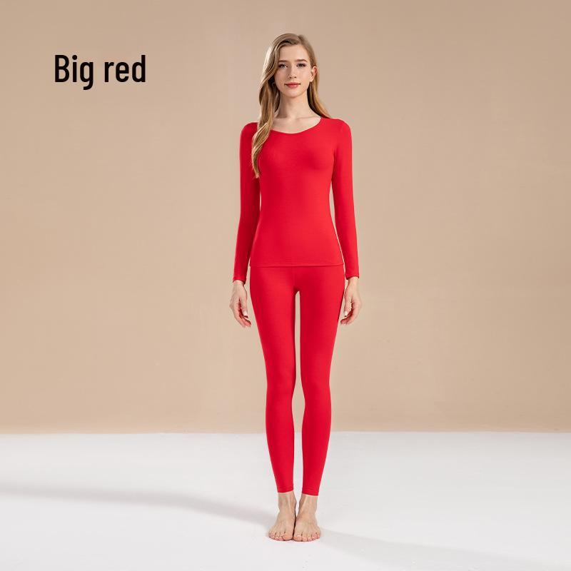 

Жіночий осінній комплект з чистої бавовни однотонного кольору: Легкий светр та штани - М який базовий шар для дівчат-студенток, Тонка тепла білизна для осені/зими. M (80-100 lbs)