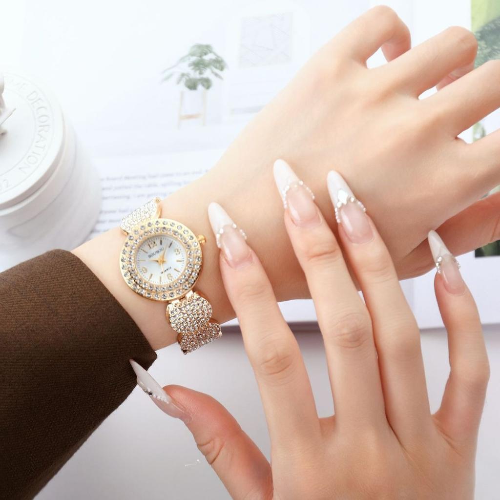 Damer Kvarts Armbandsur med Strassband