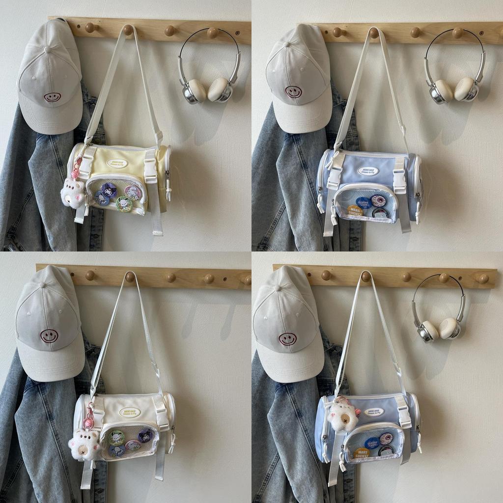 Classic Canvas Crossbody Bag For Casual Travel With Multiple Pockets For Girls