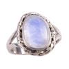 Natural Rainbow Moonstone Gemstone Handmade 925 Solid Silver Gift Ring S.6 e6s61