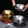 ZISIZ 22cm Silver Double-Layer Insulated Noodle Bowl