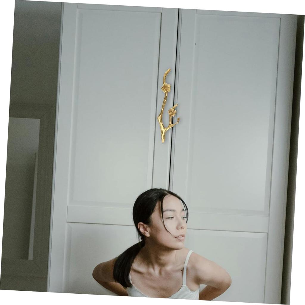 Angoily Flower Branch Brass Handle Cabinet Knob Sturdy Easy To Install for Shoe Cabinet Bookcase