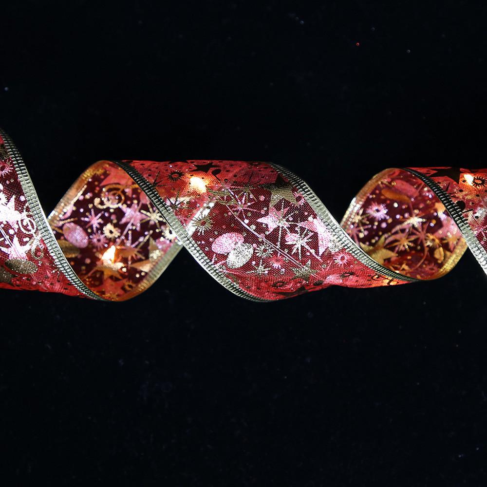 Led Elegant Warm Christmas Ribbon Lights With Glittering Double Layer Design For Holiday Cheer