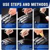 Multipurpose Tire Repair Kit with Rubber Strips Tools Pliers Pressure Gauge for Car, Bike, Motorcycle. Handles Most Tire Damage