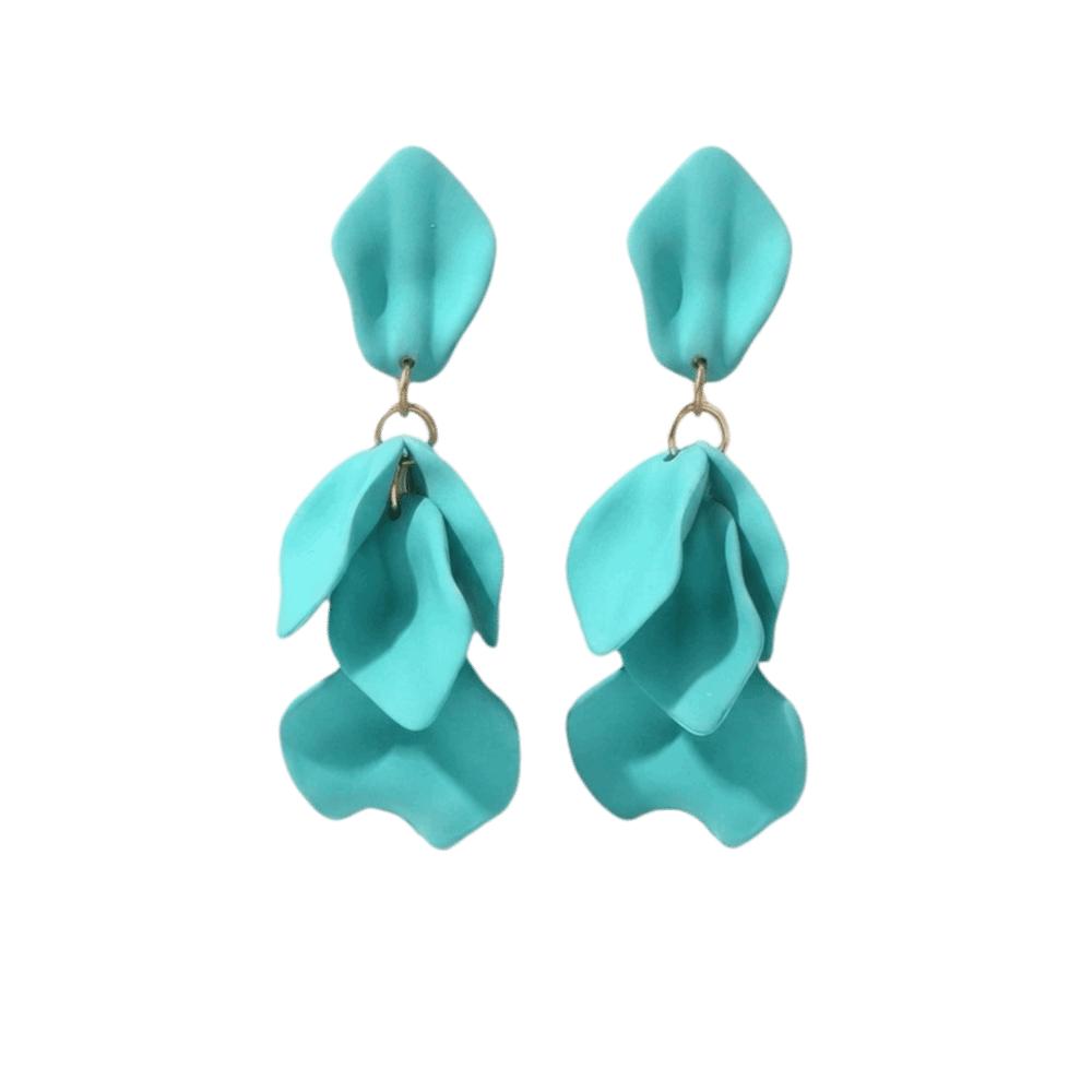 Sweet Petal Tassel Earrings Candy Color Alloy Acrylic Drop Earrings Lightweight Multi-color Dangle Earrings Gift