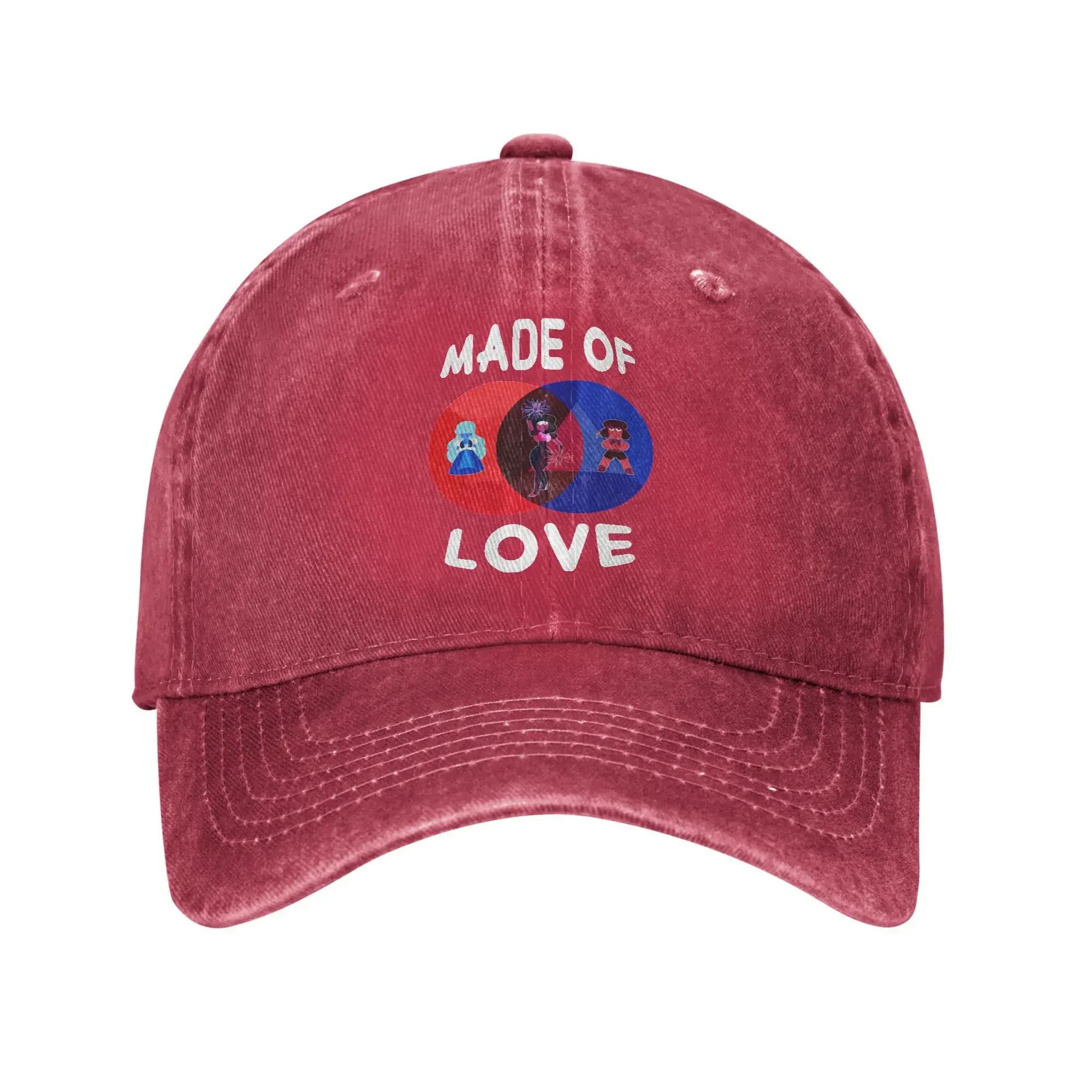 Steven Universe Garnet Made of Love Baseball Cap Vintage Distressed Denim Cartoon Sun Cap Unisex Women Outdoor Adjustable Fit Hats Adjustable