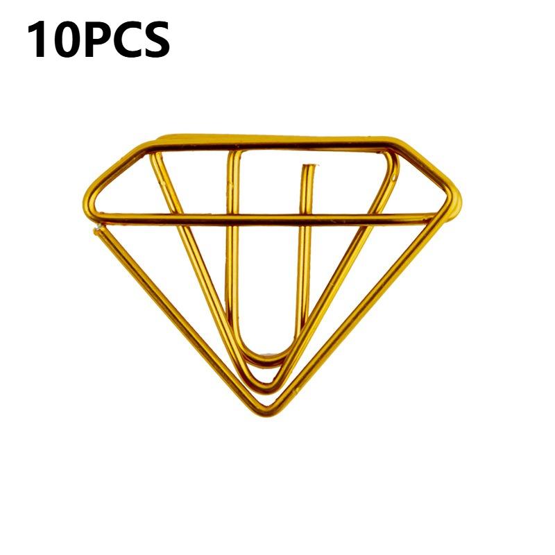 

10PCS Creative Shaped Paper Clips Decorative Binders Office Supplies Paperclip Pretty Stationery Teacher Supplies золотой