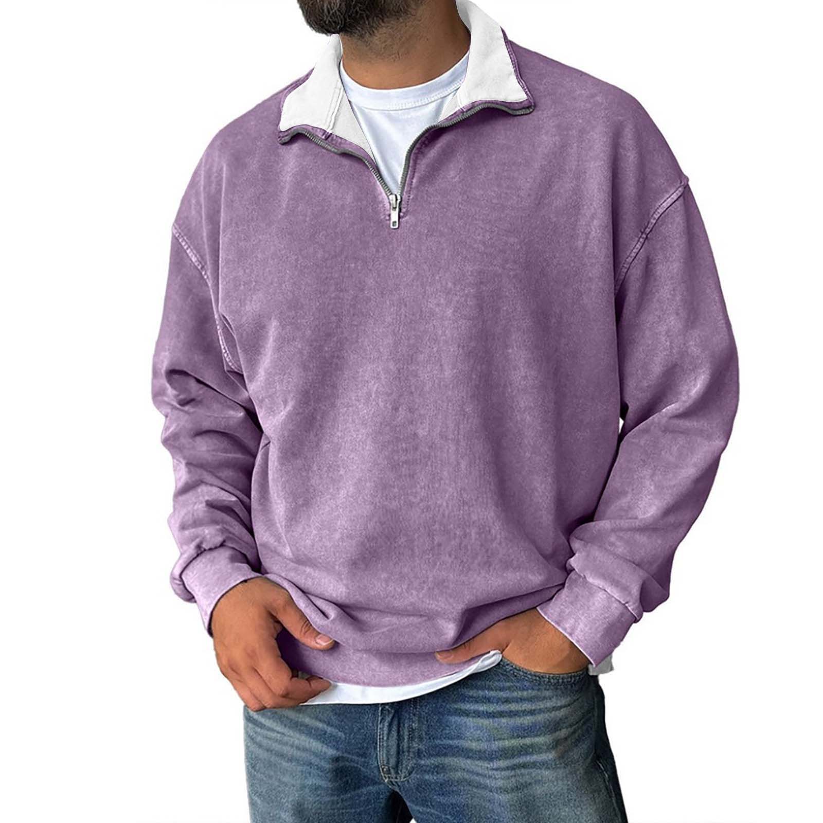 

Men s Pullover Mock Neck Cotton Sweatshirt Long Sleeve Top For Fall Winter XXL