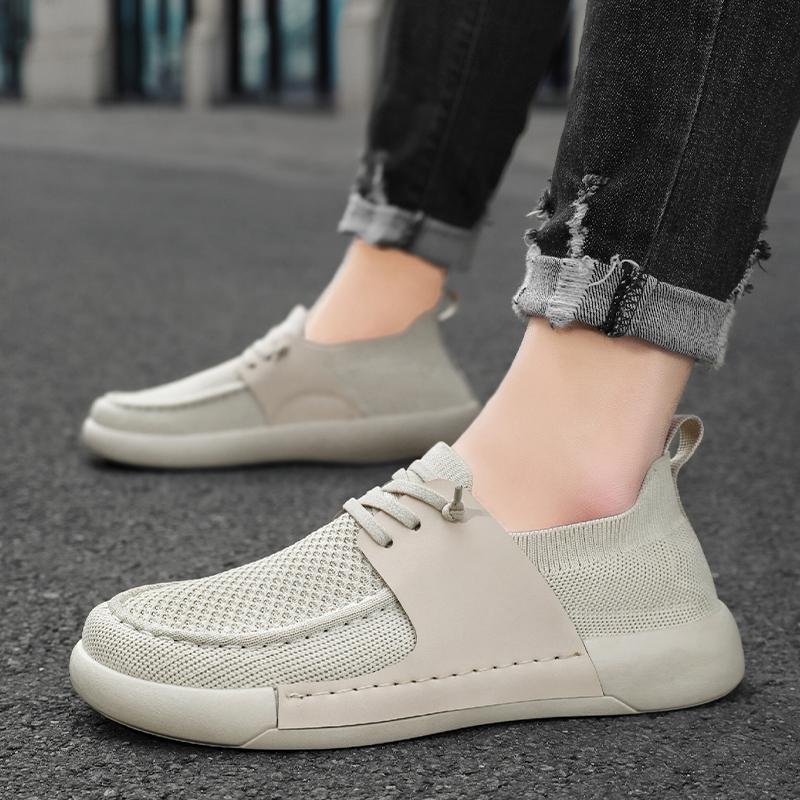 High Quality Men Casual Summer Mesh Sports Shoes Lace-Up Driving Oxford Shoes Stylish Flat Designer Thick Bottom Walking Shoes
