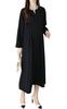 Gold Japan Plus Size Long Keyhole Suitable for and Size Black Women's Dress, Sleeves, Neck, Tuck, Pearl, Stretch, Weddings, Funerals, Winter, Spring,