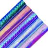 Iridescent Snake Print Laser Leather A4 Handbag Set with Mirror Embossed Synthetic Material