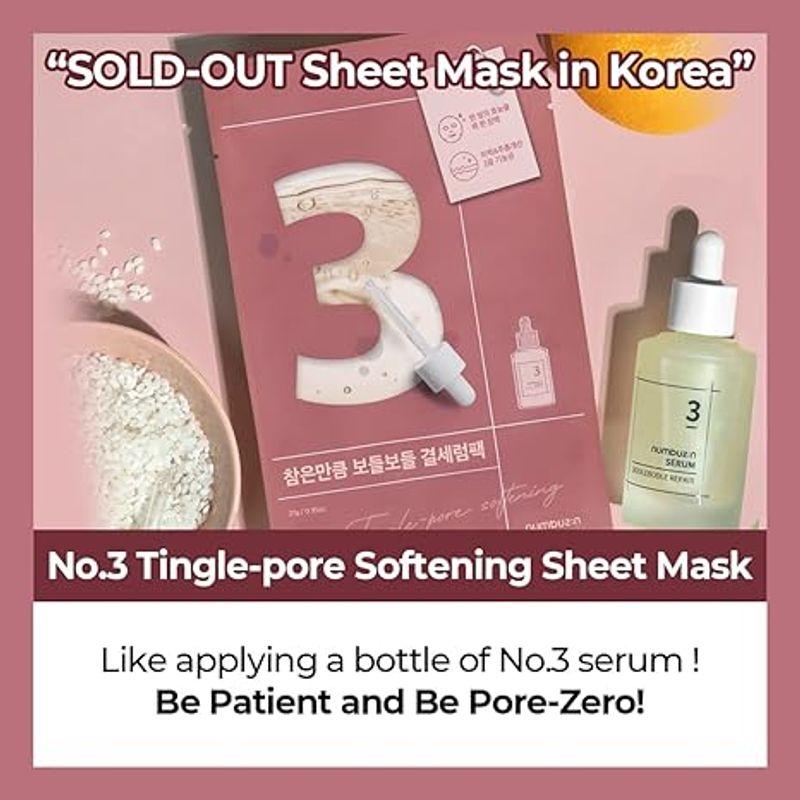 [Numbuzin] *renewal* No.3 Tingle-Pore Softening Sheet Mask (4ea)
