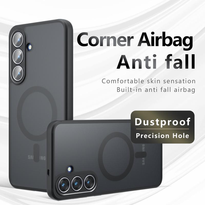 Etui do Samsung Galaxy S25 FE Odporne na wstrząsy Magnetyczne Matowe PC+TPU Odporne na odciski palców Półprzezroczyste Pokrowiec do Galaxy S25 fe