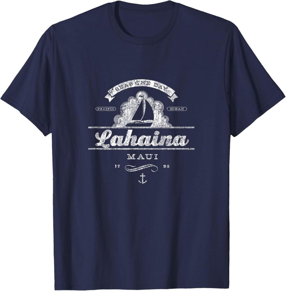 

Lahaina Maui HI Sailboat T-Shirt Vintage Nautical Tee Unisex T-Shirt XXXXL