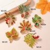 Artistic Enamel Autumn Leaf Pin Jewelry Combining Vintage Aesthetics and Natural Accent for a Distinctive Look