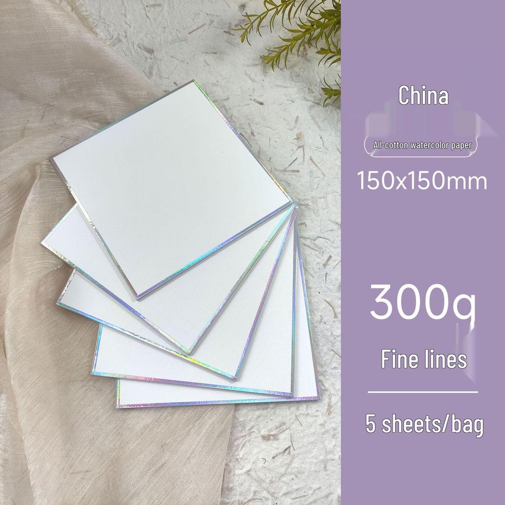 Zun Jue Square Watercolor Paper Sketchboard - Cotton Pulp Blank Bookmark for Watercolor, Marker, Signature, and Anime.