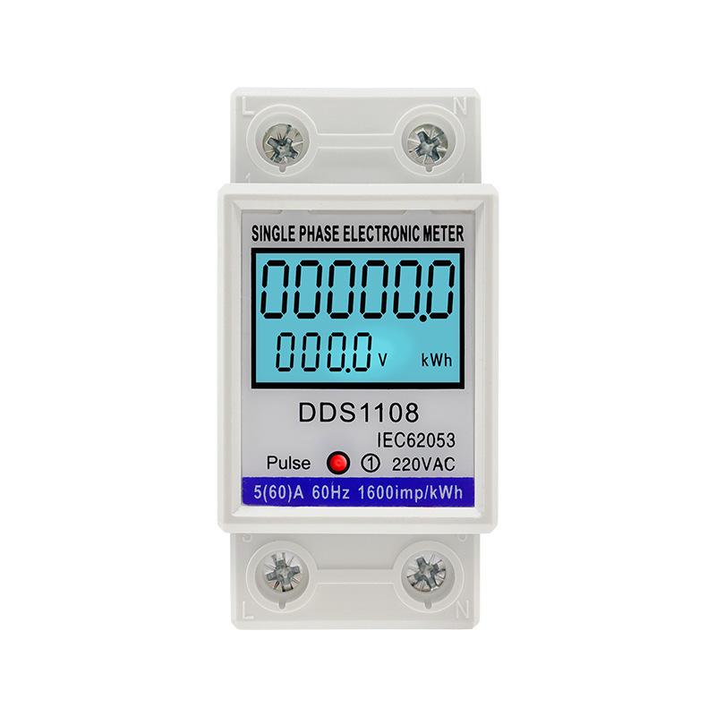 DDS1108 Single-phase DIN-rail Smart Electric Energy Meter - Multifunctional Household Watt-hour Meter