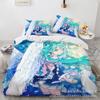 Hot Anime beautiful girl Hatsune Miku Balinese Duvet Cover Set Bedding with 1-2 Pillowcases Room Teens Bedroom Decor Fans Gift