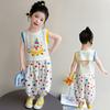 Girls' casual set summer 2026 new children's cartoon vest summer outfit, girls' baby mosquito repellent pants two-piece set