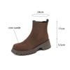 Fashion Women Cow Suede Platform Boots Round Toe Chunky Heel Boots for Women Winter Fashion Short Boots Slip-on Concise Women Boots