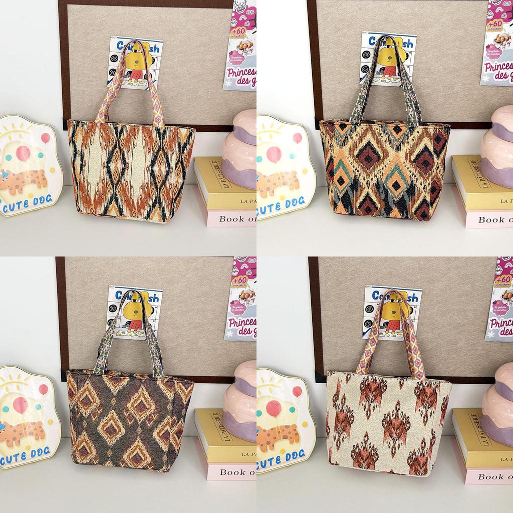 Cotton Linen Crossbody Bag With Embroidery And Magnetic Closure For Daily Use