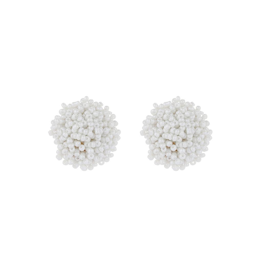 Summer Ethnic Style Bohemian Rice Bead Temperament Stud Earrings, Simple Niche Retro Handmade Earrings