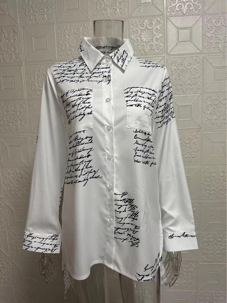 2025 Women's Spring/Summer Swallowtail Print Loose Fit Shirt - European & American Style