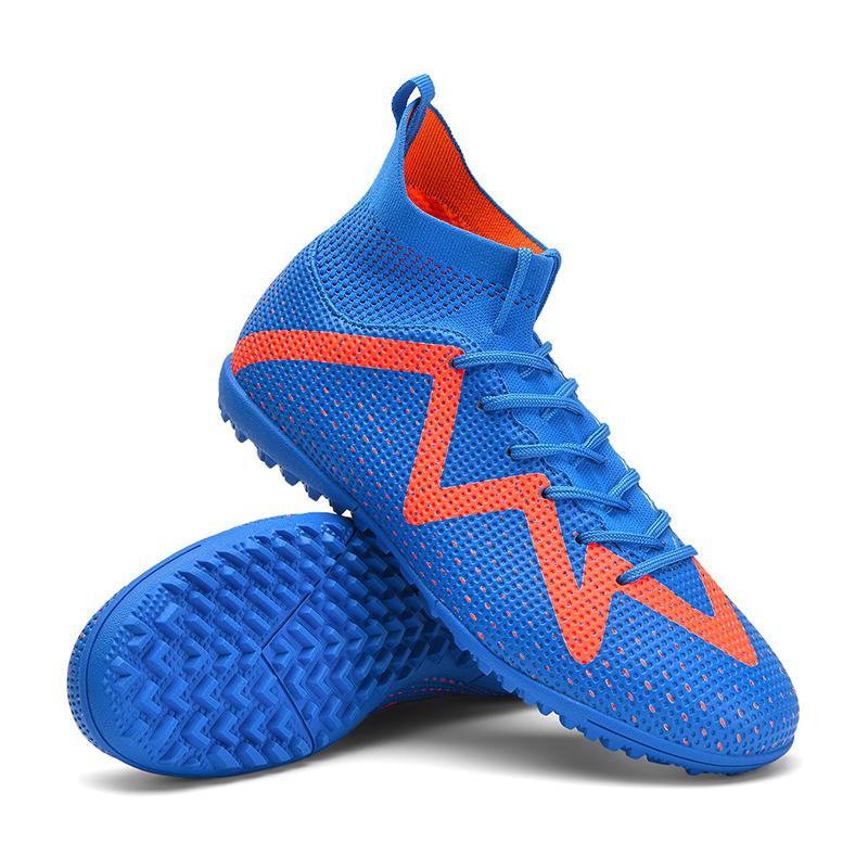 Fashion Men Football Boots Long Spikes High Ankle Soccer Shoes AG/TF Kids Outdoor Grass Cleats Soccer Boots Training Sport Football Shoes