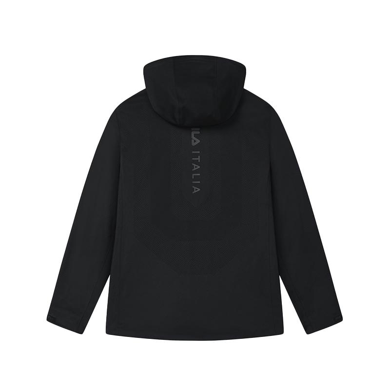 Fila FASHIONABLE COMFORTABLE BREATHABLE HOODED WOVEN JACKET Men Jackets Black F11M513708F-BK