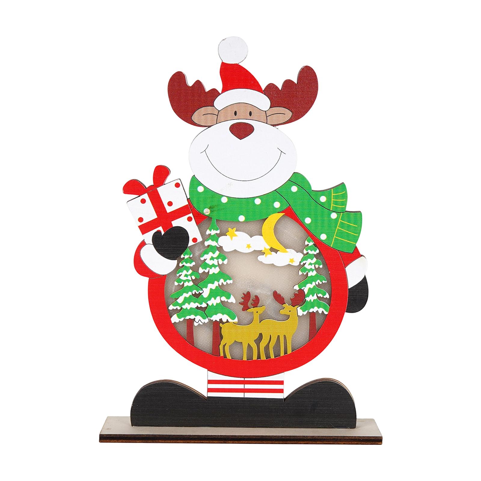 

Wooden Luminous Snowman Ornaments For Christmas Family Parties, Indoor Winter One Size