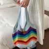 Breathable Crochet Shoulder Bag Large Capacity Seaside Vacation Handbag Knitted Tote Bag  Female