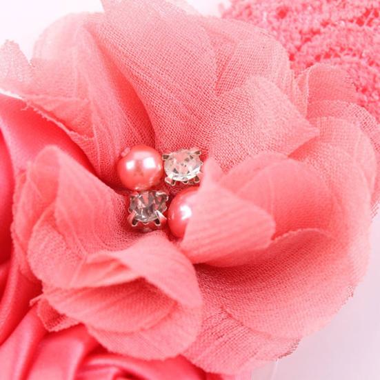 Krásná krajka s květem růže do vlasů Čelenka do vlasů pro novorozence