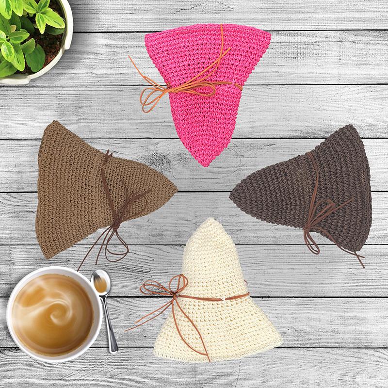 Handwoven Straw Hat For Women With Large Brim Summer Sunshade Foldable Sun Hat For Beach And Outdoor Use